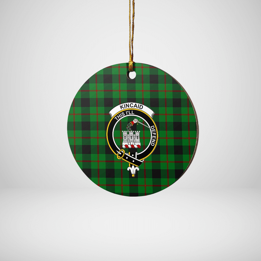 Clan Kincaid Tartan Crest Round Ceramic Ornament VA79 Kincaid Tartan Tartan Christmas