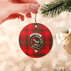 Clan MacDougall Ancient Tartan Crest Round Ceramic Ornament LB67 MacDougall Ancient Tartan Tartan Christmas