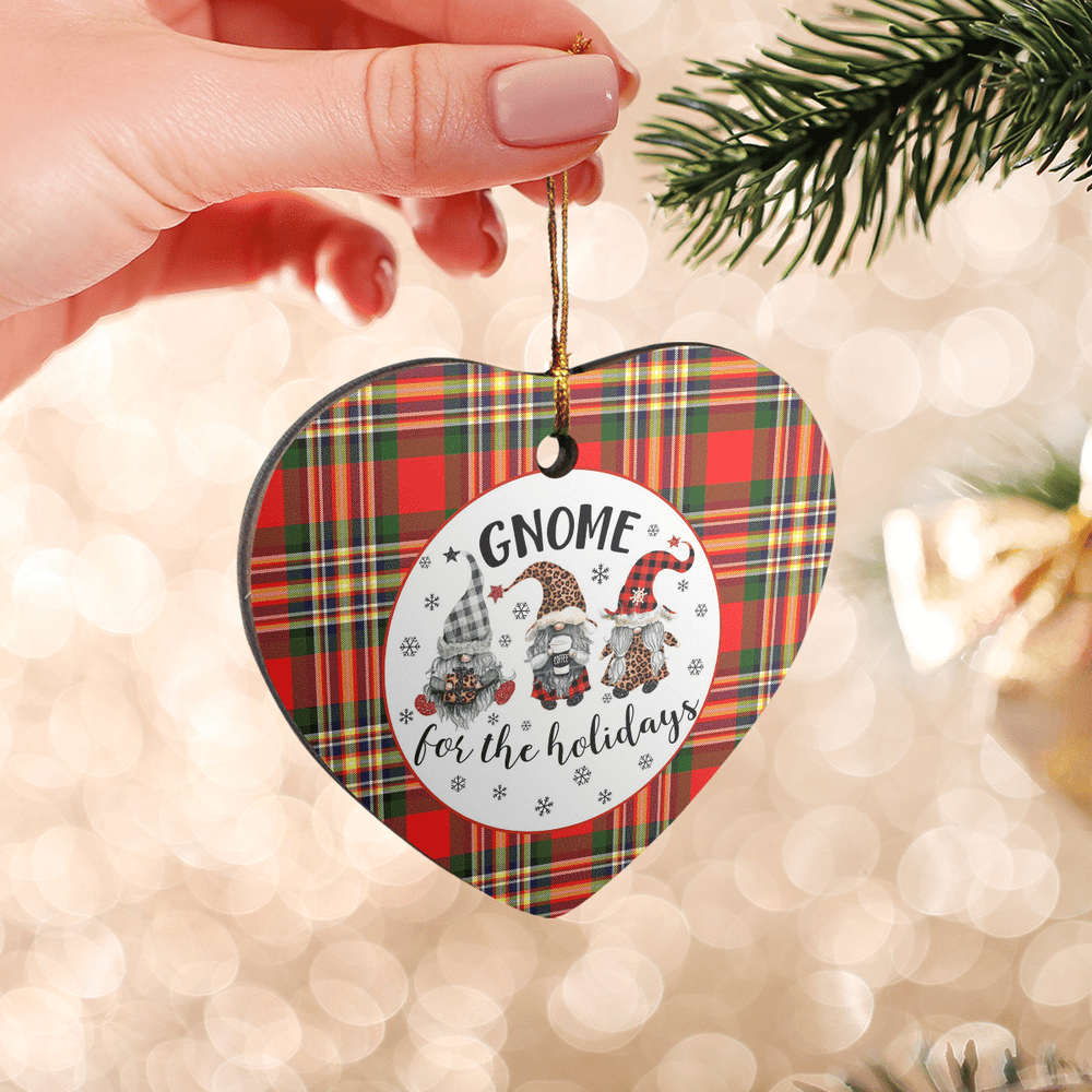 Clan MacGill Modern Tartan Tartan Crest Gnome Heart Ceramic Ornament IP45 MacGill Modern Tartan Tartan Christmas