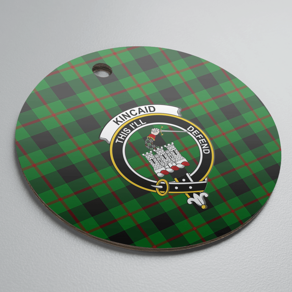 Clan Kincaid Tartan Crest Round Ceramic Ornament VA79 Kincaid Tartan Tartan Christmas