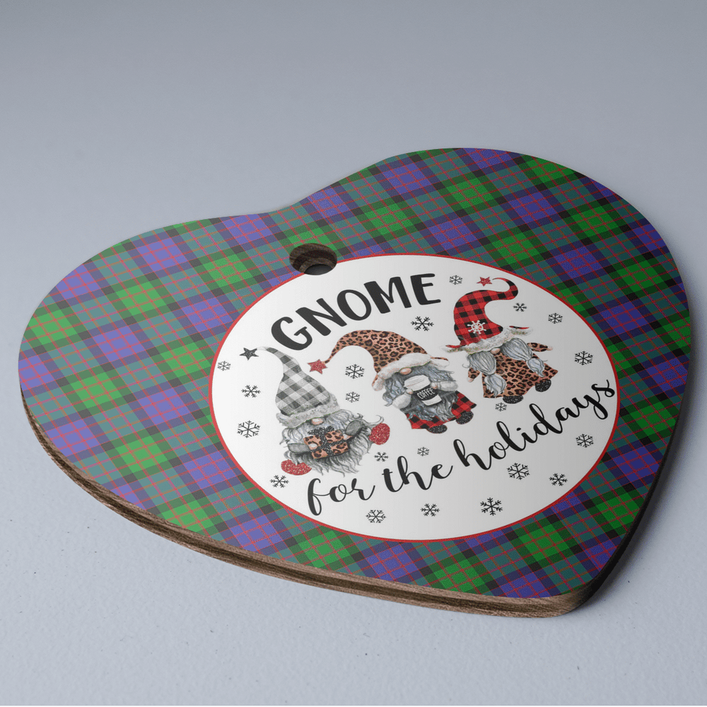 Clan MacBrayne Tartan Tartan Crest Gnome Heart Ceramic Ornament JL83 MacBrayne Tartan Tartan Christmas