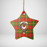 Clan Leask Tartan Crest Star Ceramic Ornament TF71 Leask Tartan Tartan Christmas