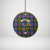 Clan Carnegie Ancient Tartan Crest Round Ceramic Ornament BO59 Carnegie Ancient Tartan Tartan Christmas