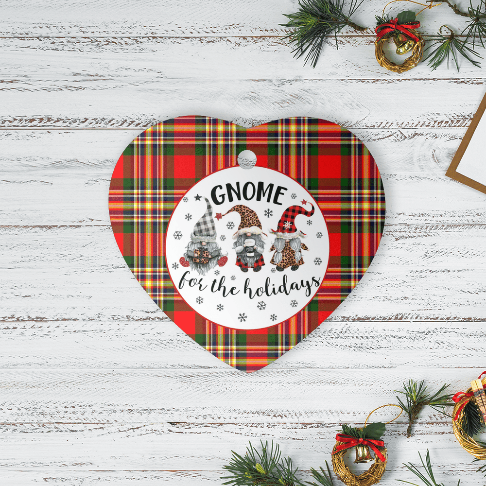Clan MacGill Modern Tartan Tartan Crest Gnome Heart Ceramic Ornament IP45 MacGill Modern Tartan Tartan Christmas