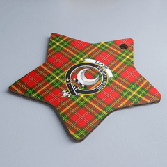 Clan Leask Tartan Crest Star Ceramic Ornament TF71 Leask Tartan Tartan Christmas