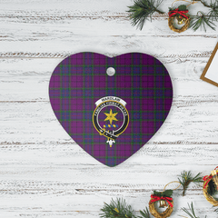 Clan Wardlaw Tartan Crest Heart Ceramic Ornament NL98 Wardlaw Tartan Tartan Christmas