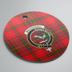 Clan MacDougall Ancient Tartan Crest Round Ceramic Ornament LB67 MacDougall Ancient Tartan Tartan Christmas