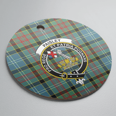 Clan Paisley District Tartan Crest Round Ceramic Ornament NX66 Paisley District Tartan Tartan Christmas