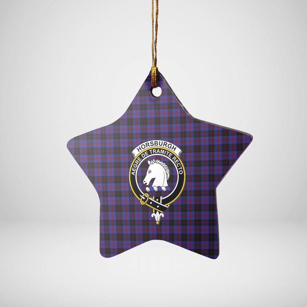 Clan Horsburgh Tartan Crest Star Ceramic Ornament OW35 Horsburgh Tartan Tartan Christmas