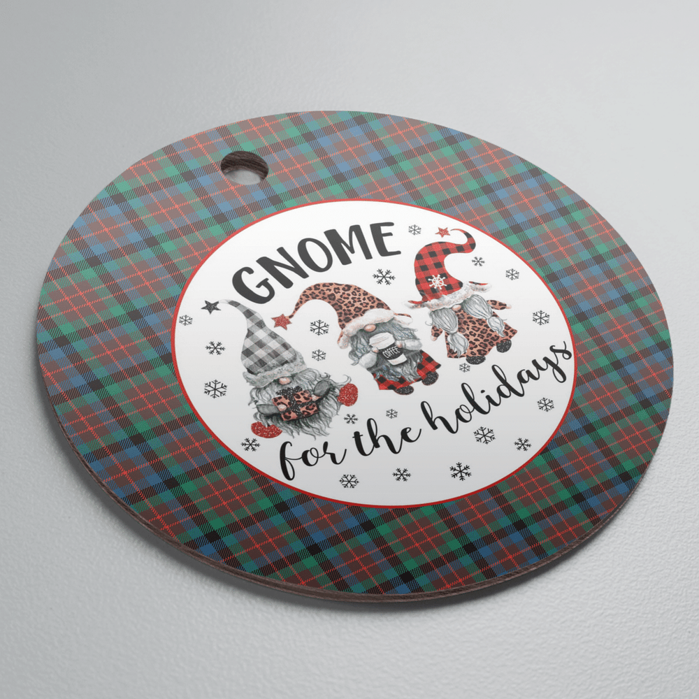 Clan MacDuff Hunting Ancient Tartan Tartan Crest Gnome Round Ceramic Ornament ZJ23 MacDuff Hunting Ancient Tartan Tartan Christmas