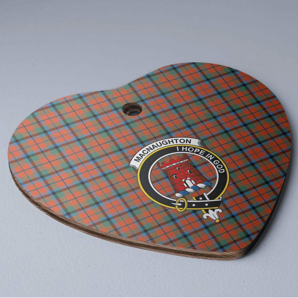 Clan MacNaughton Ancient Tartan Crest Heart Ceramic Ornament VM26 MacNaughton Ancient Tartan Tartan Christmas