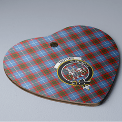 Clan Trotter Tartan Crest Heart Ceramic Ornament VE92 Trotter Tartan Tartan Christmas