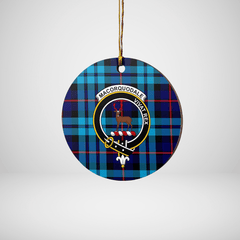 Clan MacCorquodale Tartan Crest Round Ceramic Ornament LY68 MacCorquodale Tartan Tartan Christmas