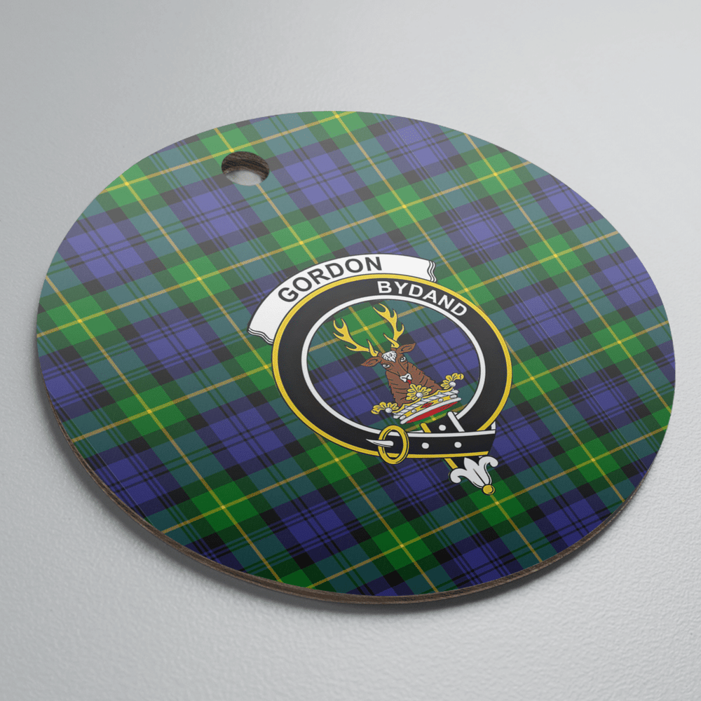 Clan Gordon Modern Tartan Crest Round Ceramic Ornament NI73 Gordon Modern Tartan Tartan Christmas