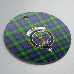 Clan Gordon Modern Tartan Crest Round Ceramic Ornament NI73 Gordon Modern Tartan Tartan Christmas