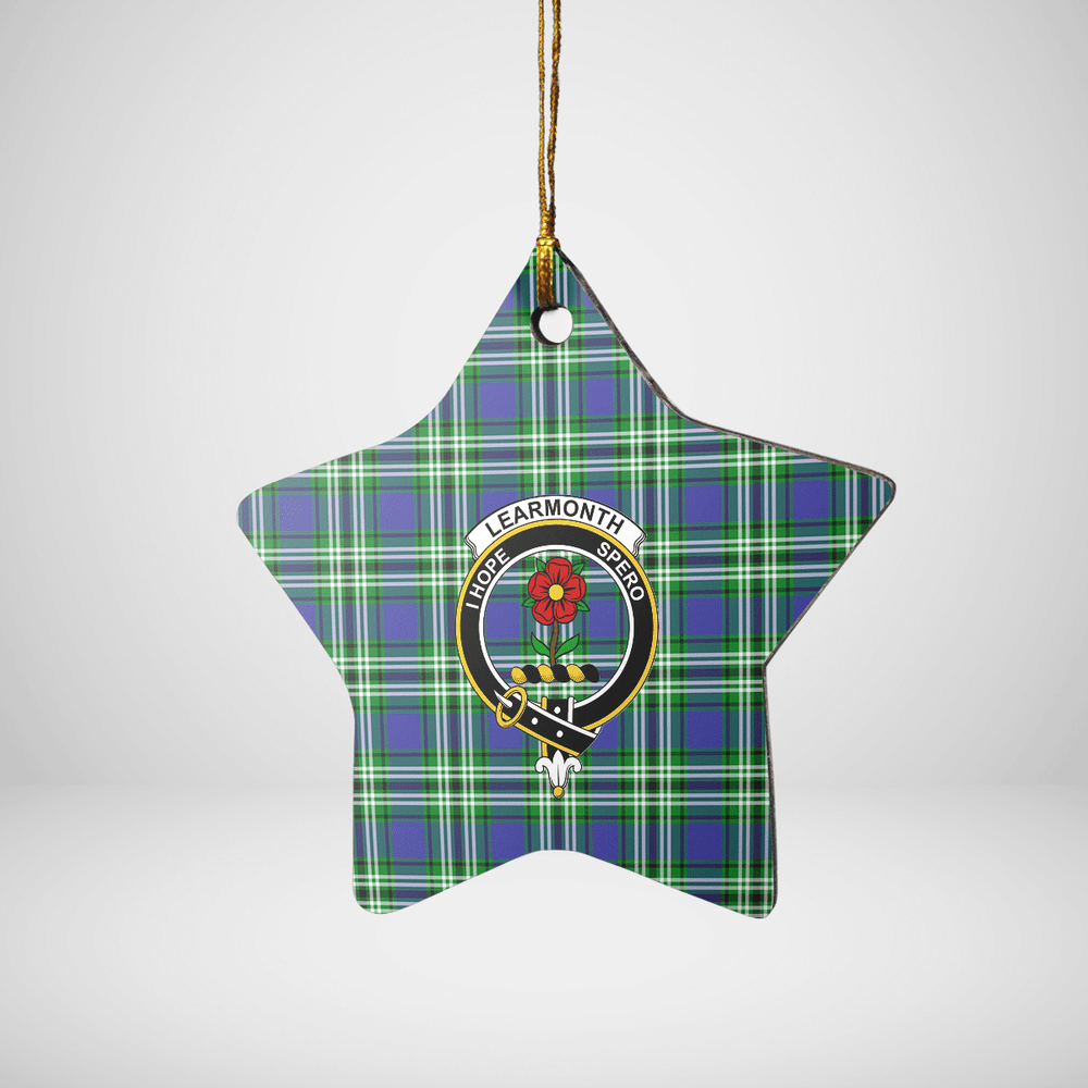 Clan Learmonth Tartan Crest Star Ceramic Ornament AT10 Learmonth Tartan Tartan Christmas
