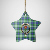 Clan Learmonth Tartan Crest Star Ceramic Ornament AT10 Learmonth Tartan Tartan Christmas