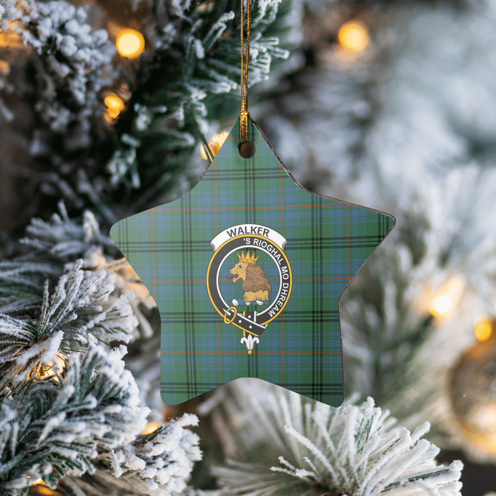 Clan Walker Hunting Ancient Tartan Crest Star Ceramic Ornament SH92 Walker Hunting Ancient Tartan Tartan Christmas