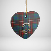 Clan Fraser Hunting Ancient Tartan Crest Heart Ceramic Ornament OE54 Fraser Hunting Ancient Tartan Tartan Christmas