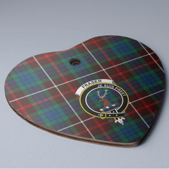Clan Fraser Hunting Ancient Tartan Crest Heart Ceramic Ornament OE54 Fraser Hunting Ancient Tartan Tartan Christmas