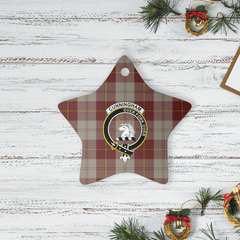 Clan Cunningham Burgundy Dancers Tartan Crest Star Ceramic Ornament JN68 Cunningham Burgundy Dancers Tartan Tartan Christmas