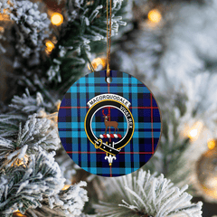 Clan MacCorquodale Tartan Crest Round Ceramic Ornament LY68 MacCorquodale Tartan Tartan Christmas
