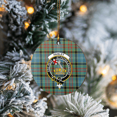 Clan Paisley District Tartan Crest Round Ceramic Ornament NX66 Paisley District Tartan Tartan Christmas