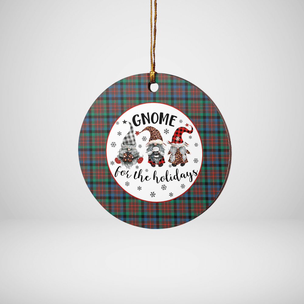 Clan MacDuff Hunting Ancient Tartan Tartan Crest Gnome Round Ceramic Ornament ZJ23 MacDuff Hunting Ancient Tartan Tartan Christmas