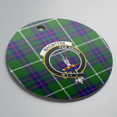 Clan MacIntyre Hunting Modern Tartan Crest Round Ceramic Ornament OF25 MacIntyre Hunting Modern Tartan Tartan Christmas