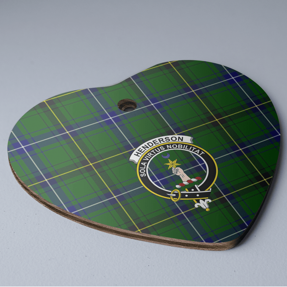 Clan Henderson Modern Tartan Crest Heart Ceramic Ornament PM84 Henderson Modern Tartan Tartan Christmas
