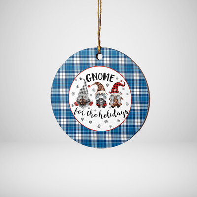 Clan Strathclyde District Tartan Tartan Crest Gnome Round Ceramic Ornament