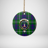 Clan MacIntyre Hunting Modern Tartan Crest Round Ceramic Ornament OF25 MacIntyre Hunting Modern Tartan Tartan Christmas