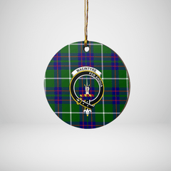 Clan MacIntyre Hunting Modern Tartan Crest Round Ceramic Ornament OF25 MacIntyre Hunting Modern Tartan Tartan Christmas