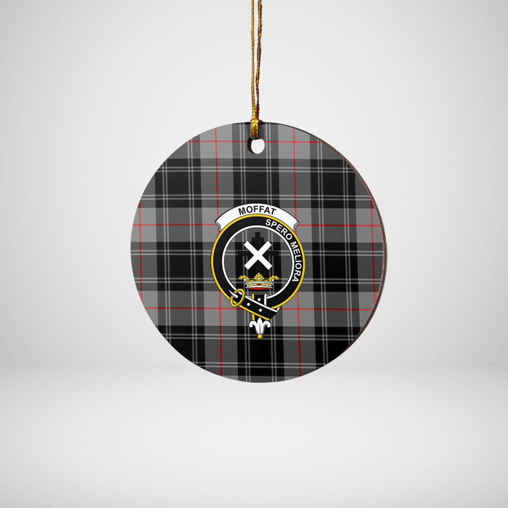 Clan Moffat Modern Tartan Crest Round Ceramic Ornament VX13 Moffat Modern Tartan Tartan Christmas
