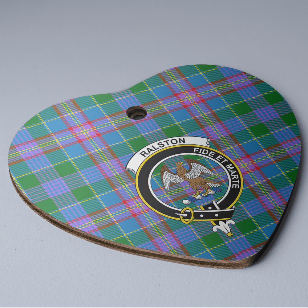 Clan Ralston Tartan Crest Heart Ceramic Ornament OG36 Ralston Tartan Tartan Christmas