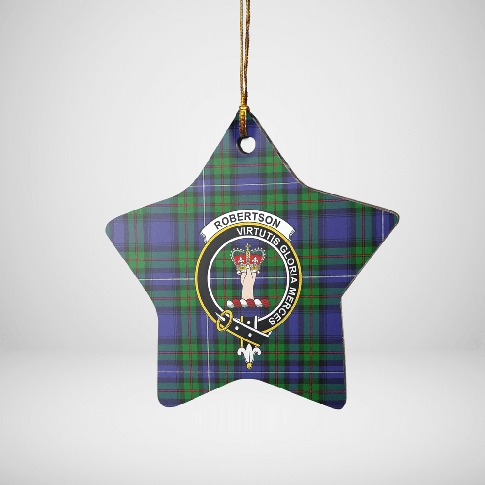 Clan Robertson Hunting Modern Tartan Crest Star Ceramic Ornament IY71 Robertson Hunting Modern Tartan Tartan Christmas