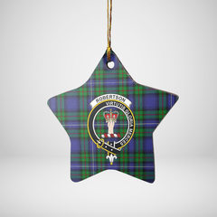 Clan Robertson Hunting Modern Tartan Crest Star Ceramic Ornament IY71 Robertson Hunting Modern Tartan Tartan Christmas