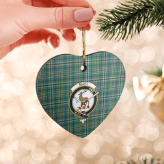 Clan Scott Green Ancient Tartan Crest Heart Ceramic Ornament FC24 Scott Green Ancient Tartan Tartan Christmas