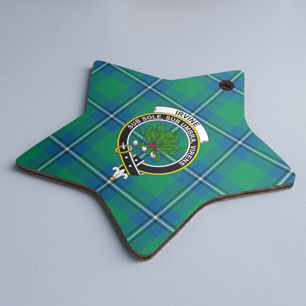 Clan Irvine Ancient Tartan Crest Star Ceramic Ornament DZ40 Irvine Ancient Tartan Tartan Christmas