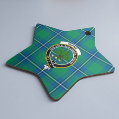 Clan Irvine Ancient Tartan Crest Star Ceramic Ornament DZ40 Irvine Ancient Tartan Tartan Christmas