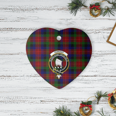 Clan Tennant Tartan Crest Heart Ceramic Ornament XQ66 Tennant Tartan Tartan Christmas