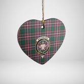 Clan MacFarlane Hunting Modern Tartan Crest Heart Ceramic Ornament KE98 MacFarlane Hunting Modern Tartan Tartan Christmas