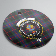 Clan Nairn Tartan Crest Round Ceramic Ornament JT92 Nairn Tartan Tartan Christmas