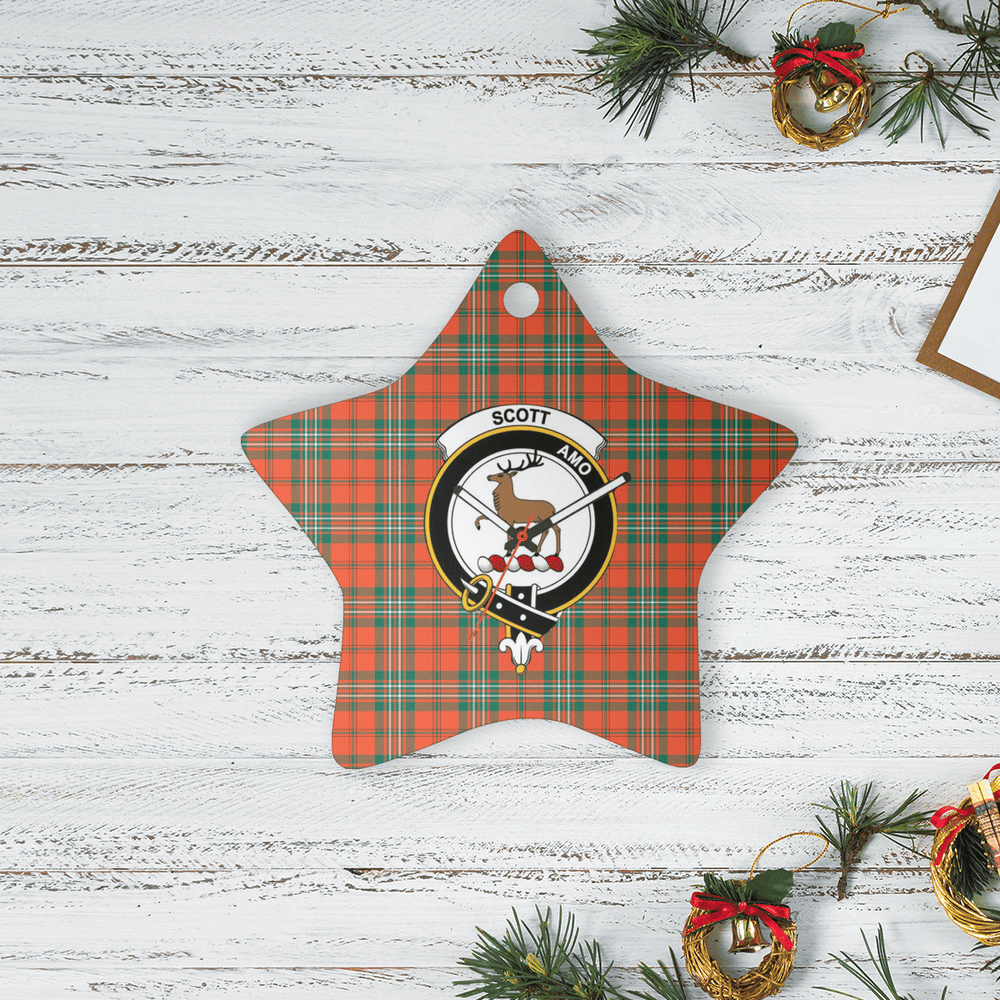 Clan Scott Ancient Tartan Crest Star Ceramic Ornament GK46 Scott Ancient Tartan Tartan Christmas