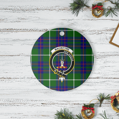 Clan MacIntyre Hunting Modern Tartan Crest Round Ceramic Ornament OF25 MacIntyre Hunting Modern Tartan Tartan Christmas