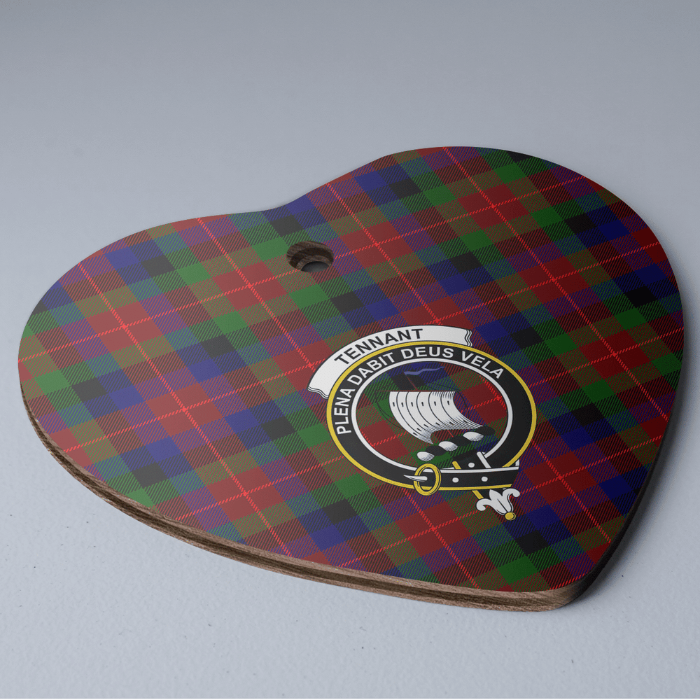 Clan Tennant Tartan Crest Heart Ceramic Ornament XQ66 Tennant Tartan Tartan Christmas
