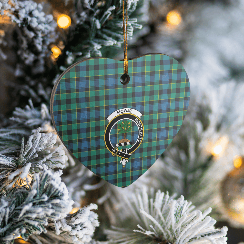 Clan Mowat Tartan Crest Heart Ceramic Ornament UE26 Mowat Tartan Tartan Christmas
