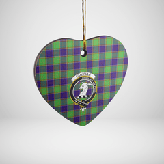 Clan Colville Tartan Crest Heart Ceramic Ornament ZQ84 Colville Tartan Tartan Christmas