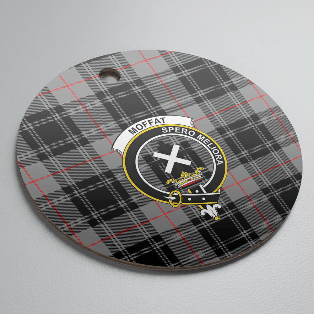Clan Moffat Modern Tartan Crest Round Ceramic Ornament VX13 Moffat Modern Tartan Tartan Christmas