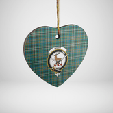 Clan Scott Green Ancient Tartan Crest Heart Ceramic Ornament FC24 Scott Green Ancient Tartan Tartan Christmas
